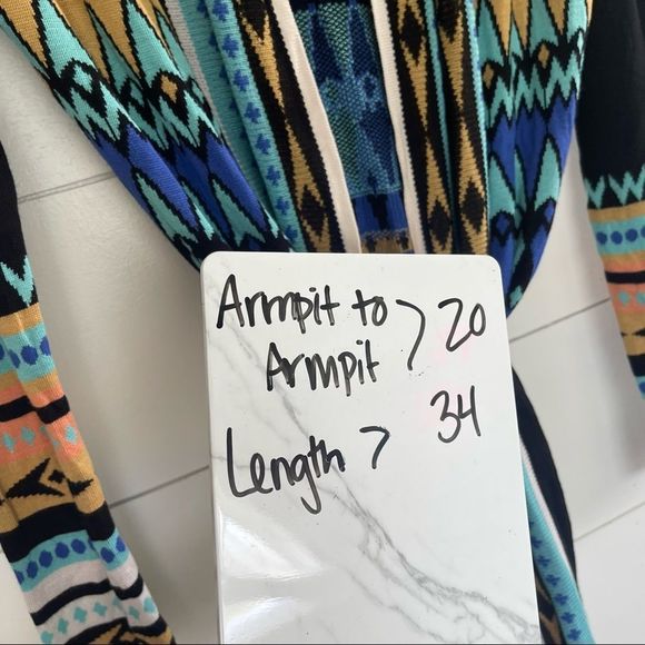 Gypsy 05 Aztec Tribal Boho Black Cardigan Sweater - Picture 5 of 5